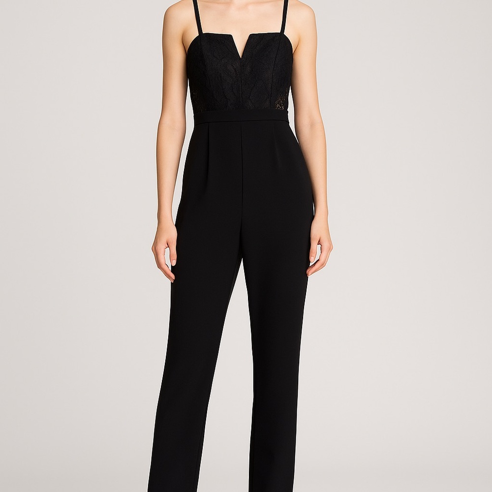 Alice + Olivia Black Lace Bodice Jumpsuit (Pants and top) - Size 6 (NWOT)